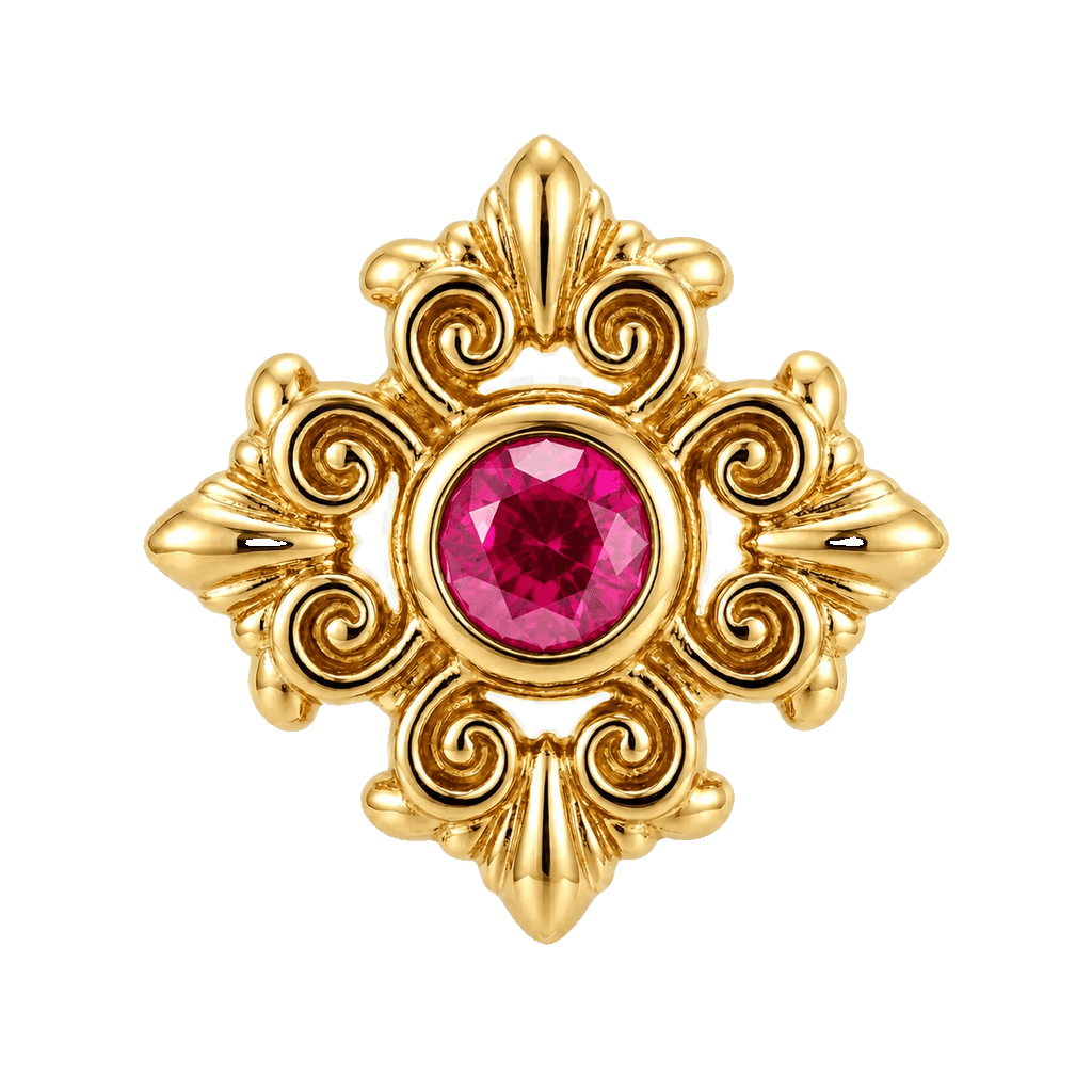 Square Elegance - 14K Gold Threadless/Threaded - piercing-zone.com
