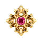 Square Elegance - 14K Gold Threadless/Threaded - piercing-zone.com