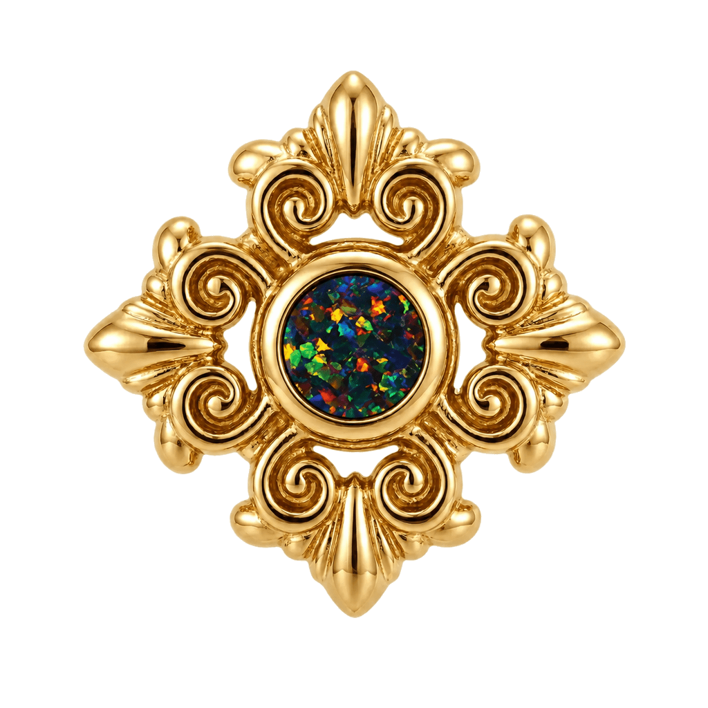 Square Elegance - 14K Gold Threadless/Threaded - piercing-zone.com