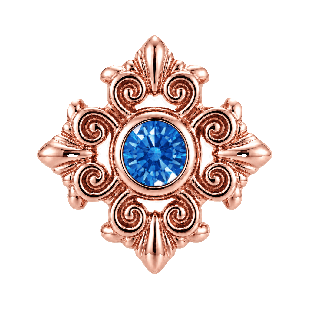 Square Elegance - 14K Gold Threadless/Threaded - piercing-zone.com
