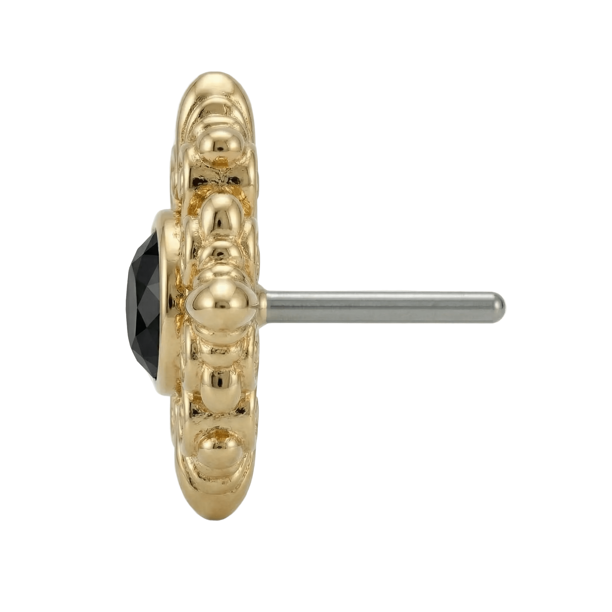 Square Elegance - 14K Gold Threadless/Threaded - piercing - zone.com