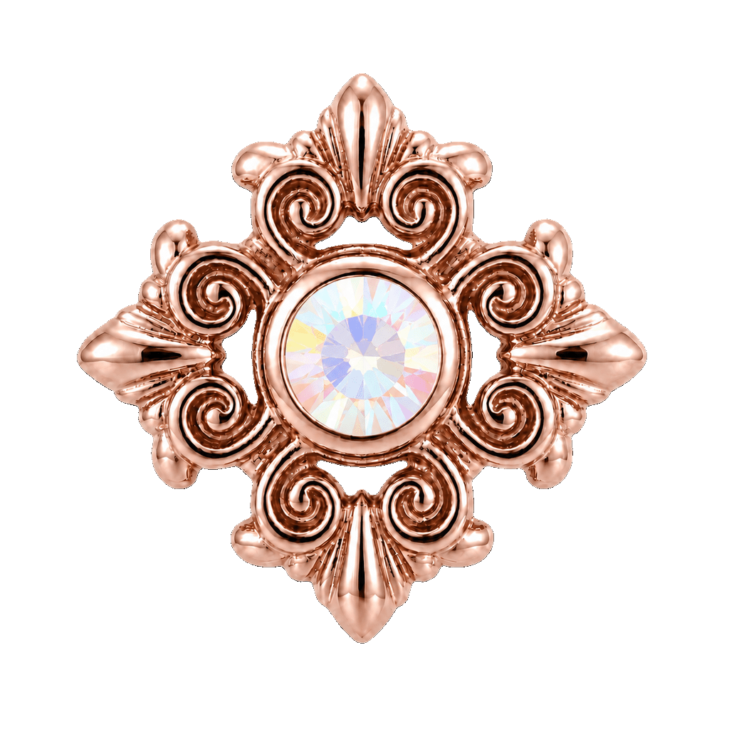Square Elegance - 14K Gold Threadless/Threaded - piercing-zone.com