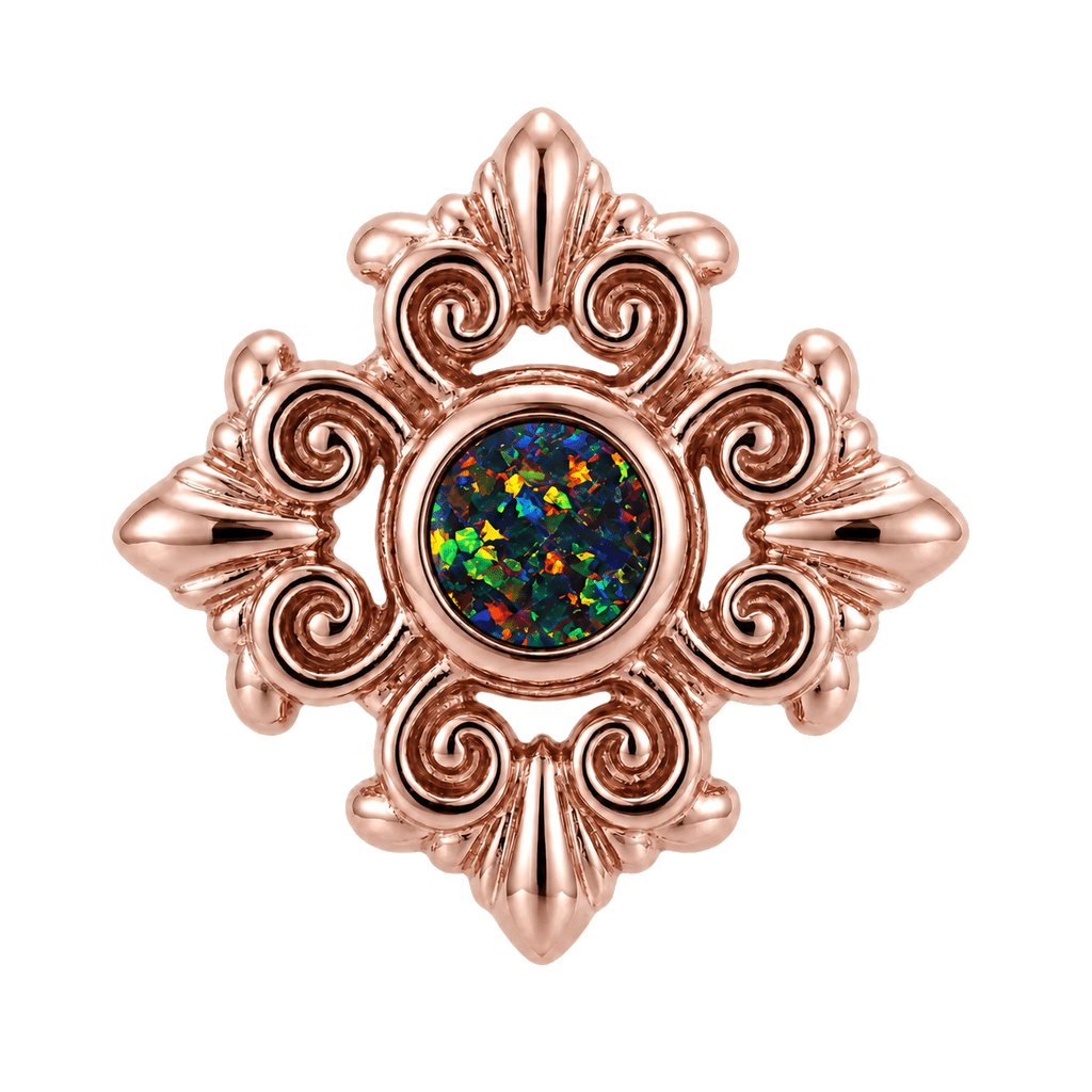 Square Elegance - 14K Gold Threadless/Threaded - piercing-zone.com