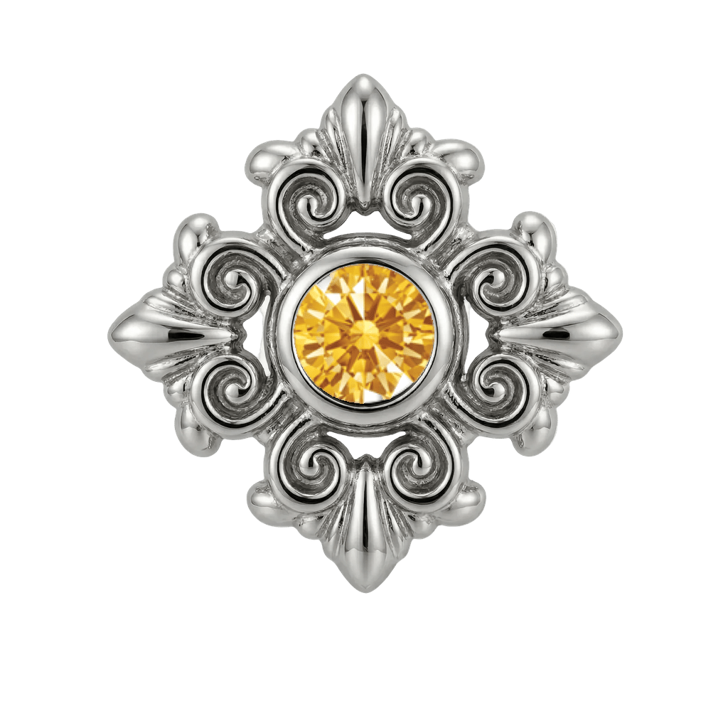 Square Elegance - 14K Gold Threadless/Threaded - piercing-zone.com
