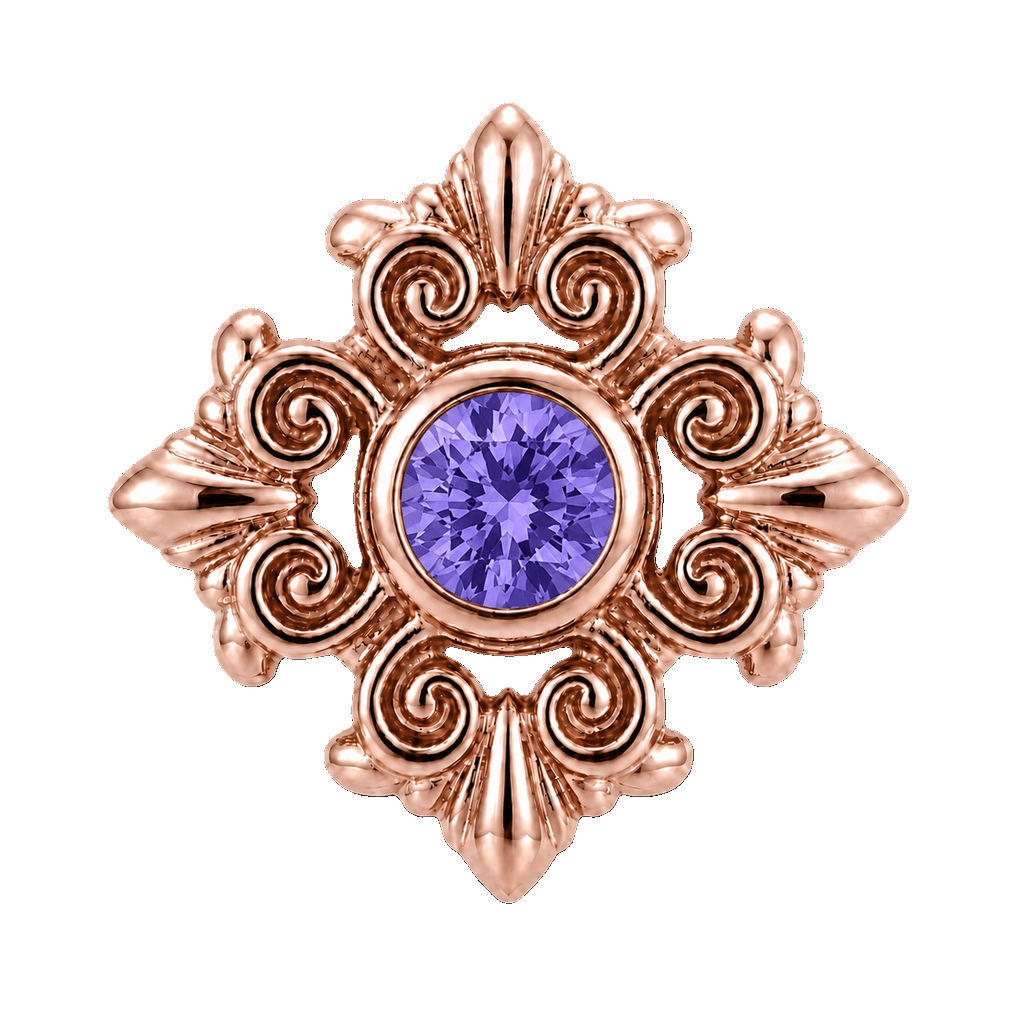 Square Elegance - 14K Gold Threadless/Threaded - piercing-zone.com