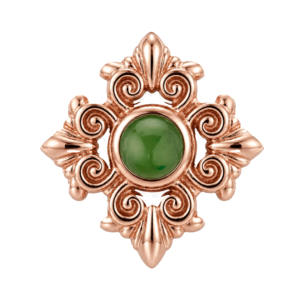 Square Elegance - 14K Gold Threadless/Threaded - piercing-zone.com