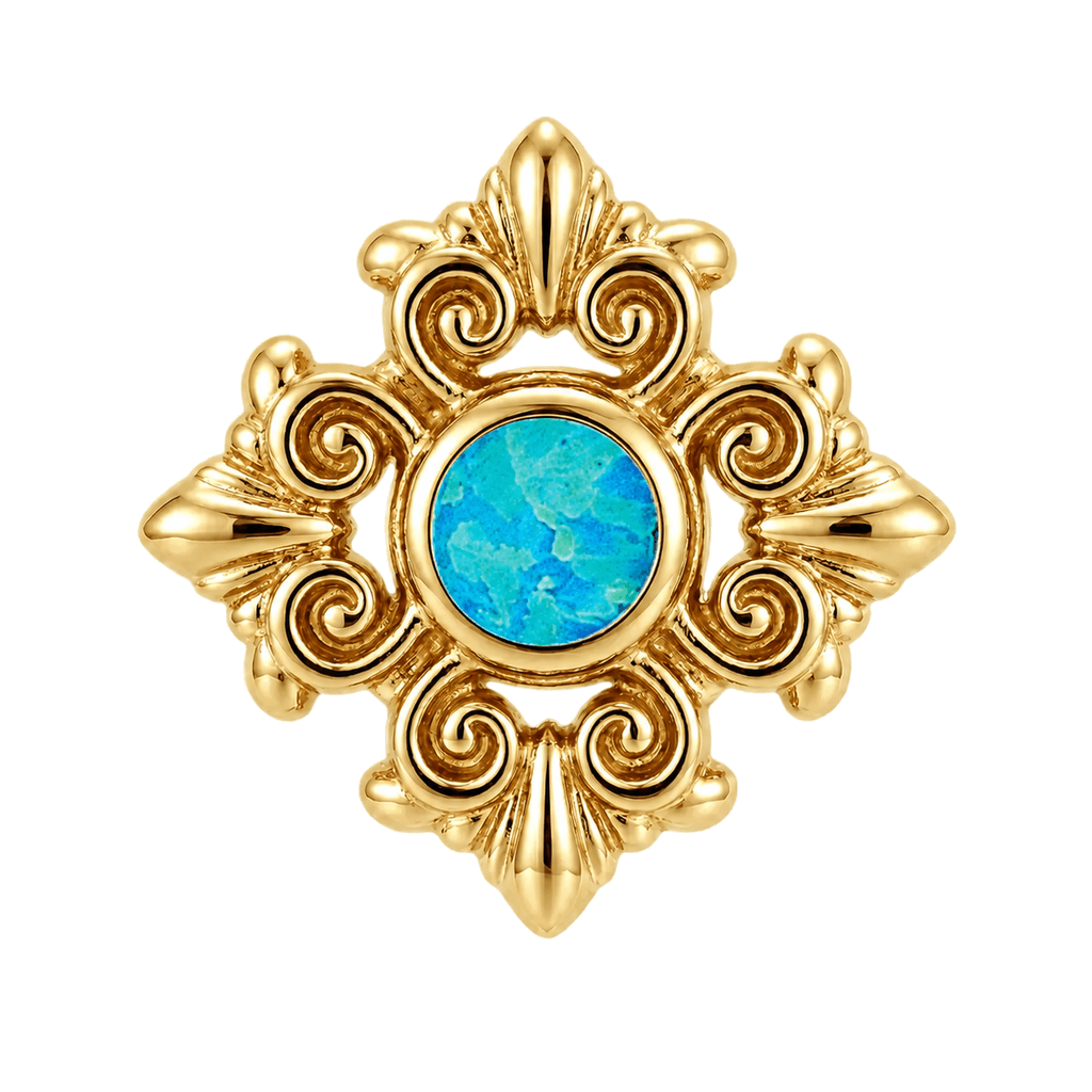 Square Elegance - 14K Gold Threadless/Threaded - piercing-zone.com