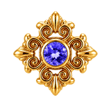 Square Elegance - 14K Gold Threadless/Threaded - piercing-zone.com