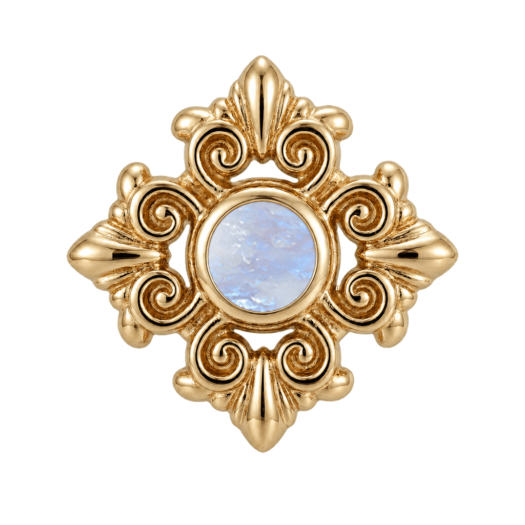 Square Elegance - 14K Gold Threadless/Threaded - piercing-zone.com