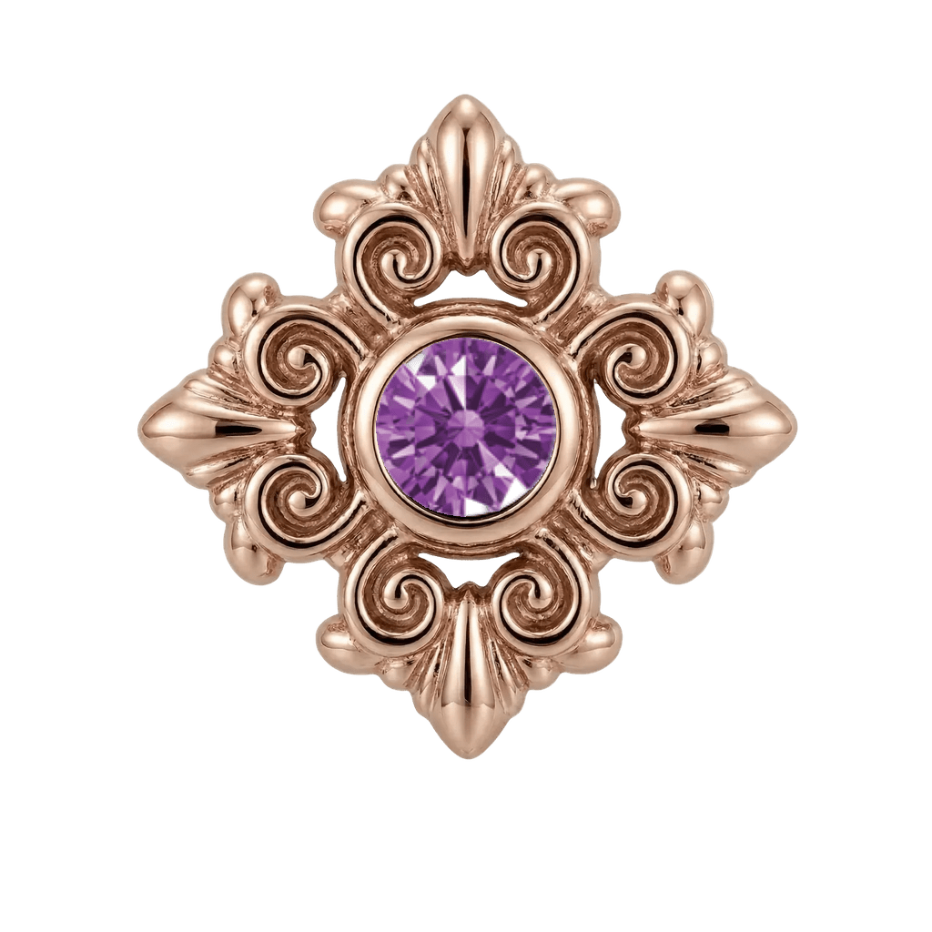 Square Elegance - 14K Gold Threadless/Threaded - piercing-zone.com