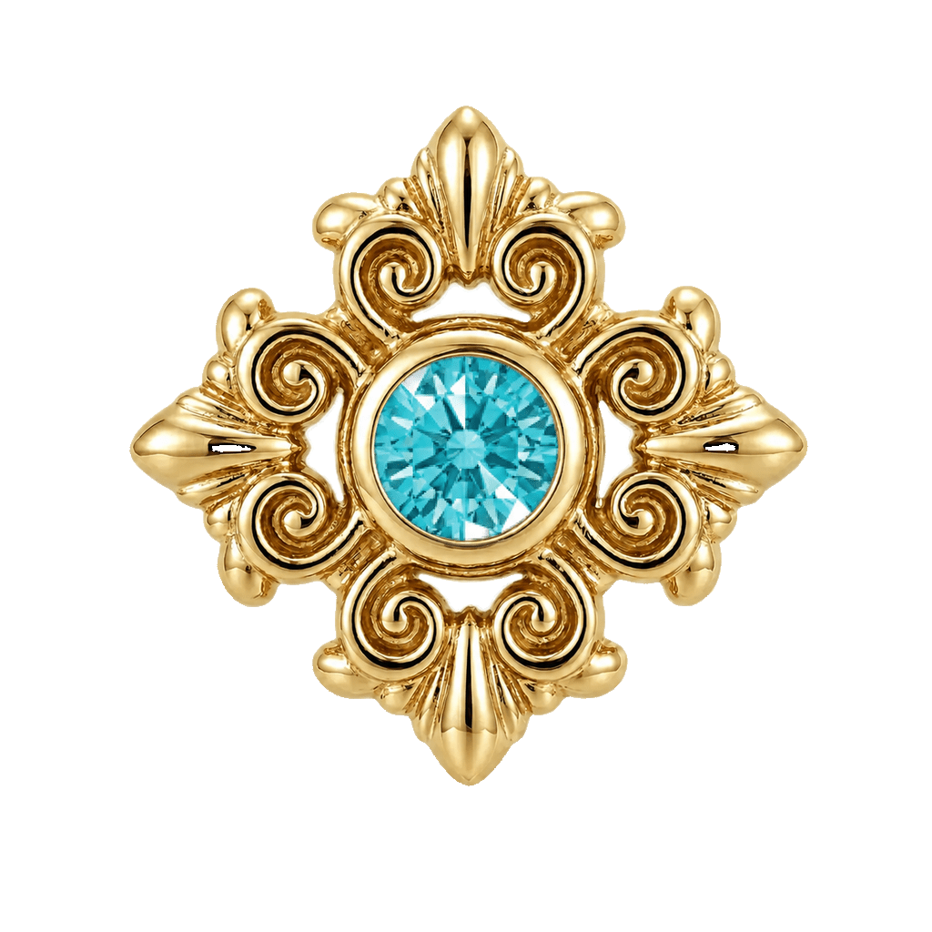 Square Elegance - 14K Gold Threadless/Threaded - piercing-zone.com