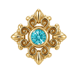 Square Elegance - 14K Gold Threadless/Threaded - piercing-zone.com