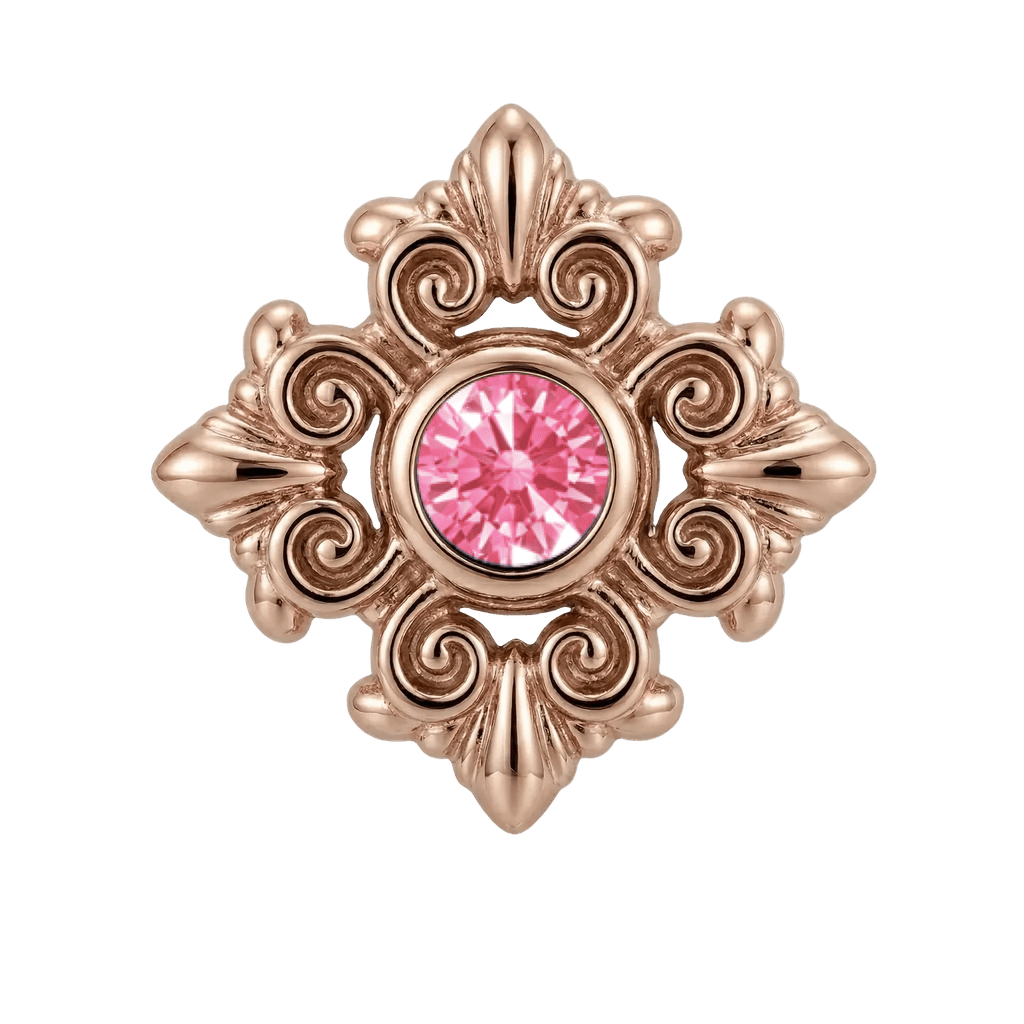 Square Elegance - 14K Gold Threadless/Threaded - piercing-zone.com