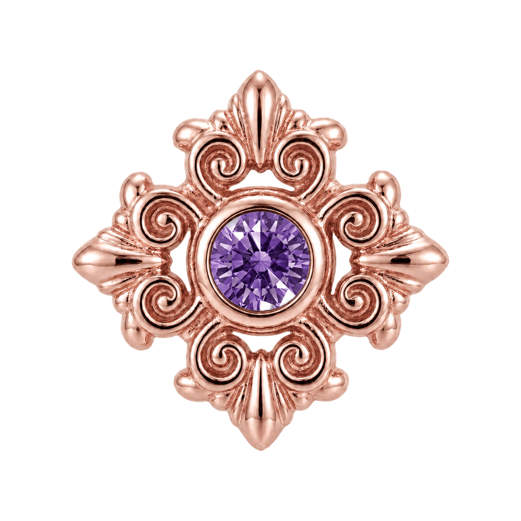 Square Elegance - 14K Gold Threadless/Threaded - piercing-zone.com