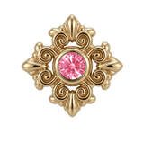 Square Elegance - 14K Gold Threadless/Threaded - piercing-zone.com