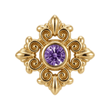 Square Elegance - 14K Gold Threadless/Threaded - piercing-zone.com