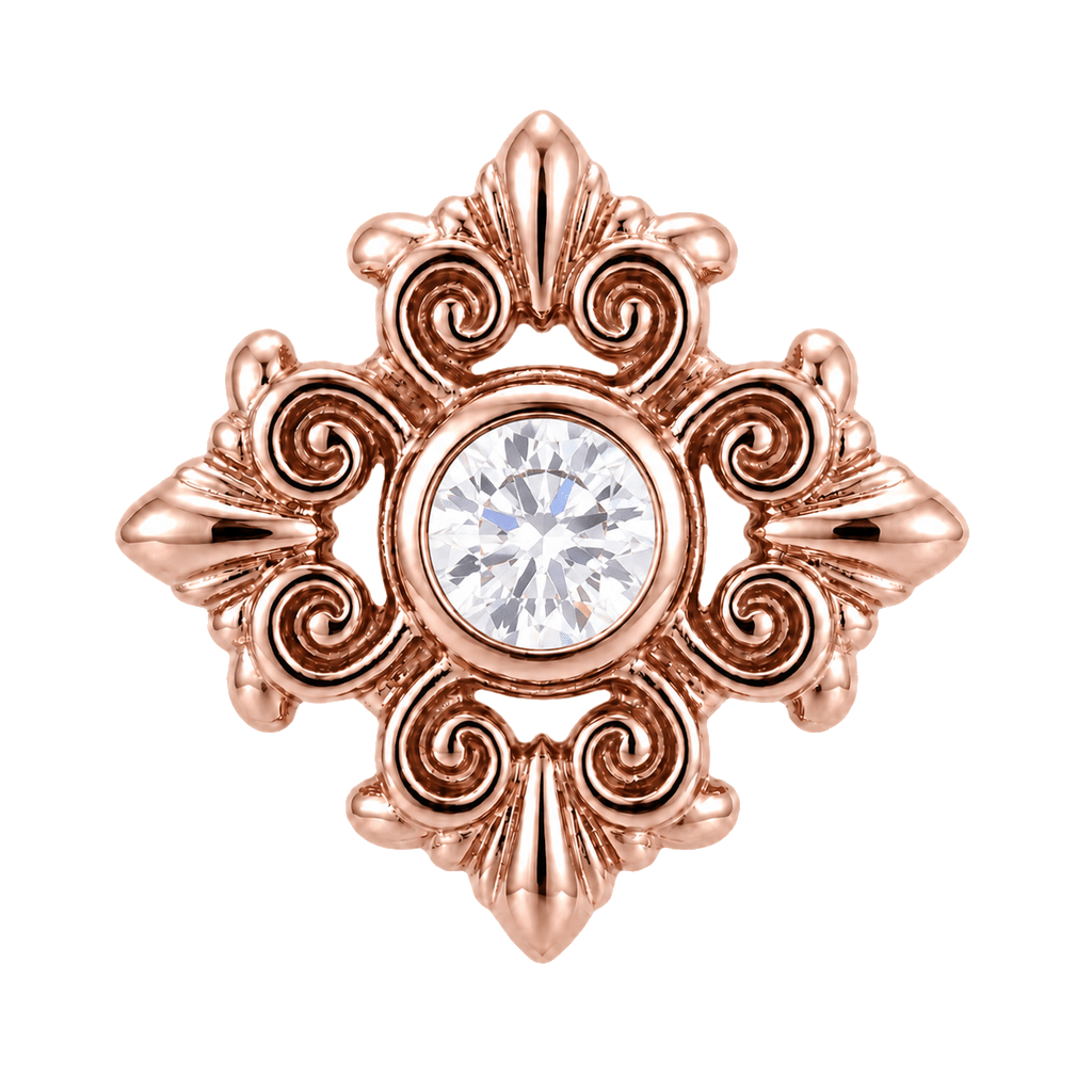 Square Elegance - 14K Gold Threadless/Threaded - piercing-zone.com