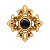 Square Elegance - 14K Gold Threadless/Threaded - piercing-zone.com