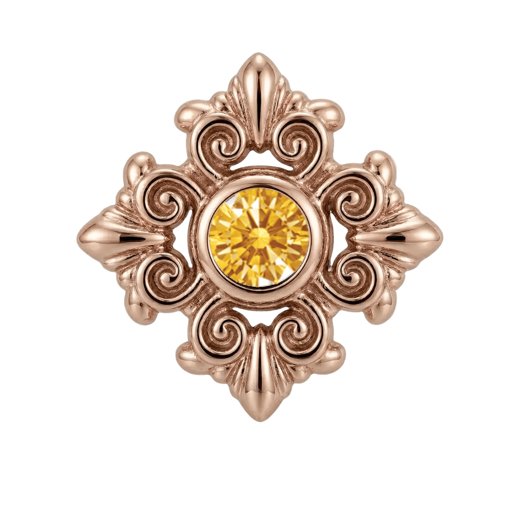 Square Elegance - 14K Gold Threadless/Threaded - piercing-zone.com
