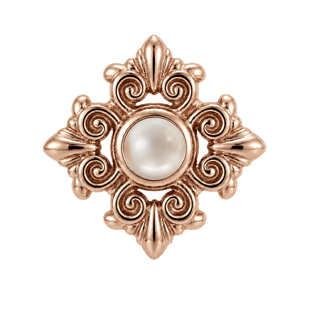 Square Elegance - 14K Gold Threadless/Threaded - piercing-zone.com
