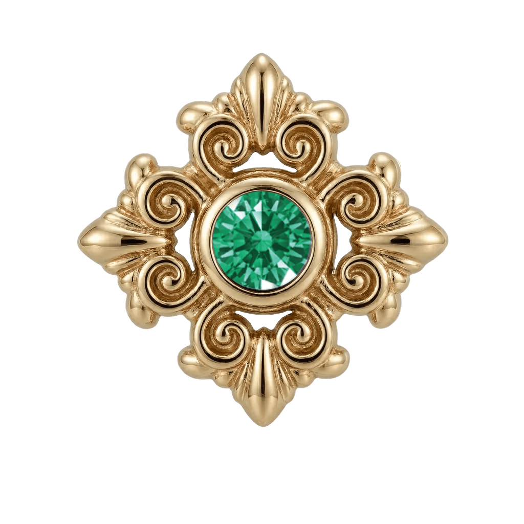 Square Elegance - 14K Gold Threadless/Threaded - piercing-zone.com