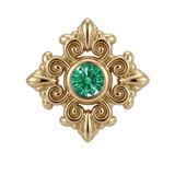 Square Elegance - 14K Gold Threadless/Threaded - piercing-zone.com