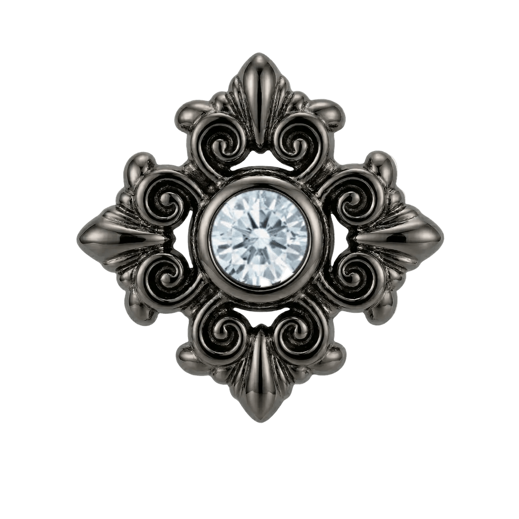 Square Elegance - 14K Gold Threadless/Threaded - piercing-zone.com