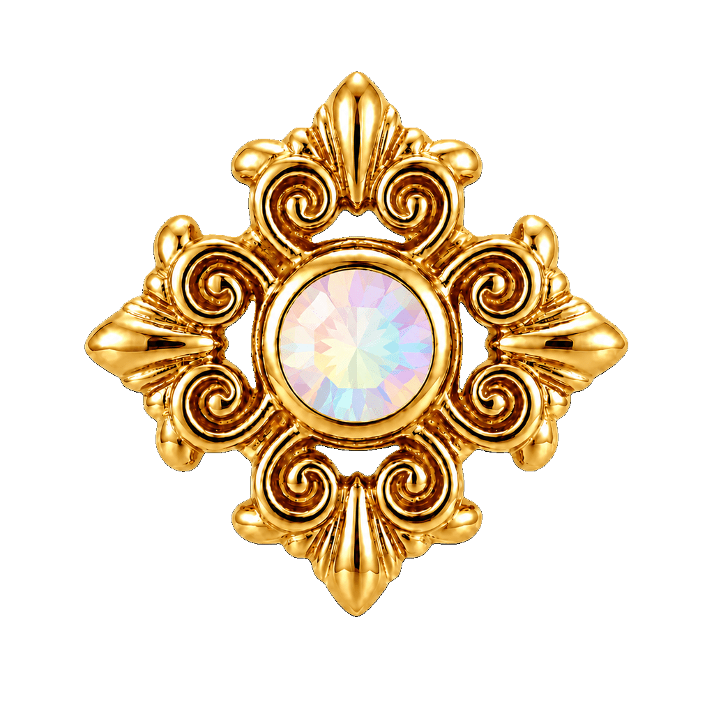 Square Elegance - 14K Gold Threadless/Threaded - piercing-zone.com