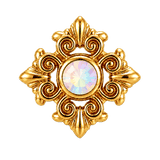 Square Elegance - 14K Gold Threadless/Threaded - piercing-zone.com