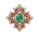 Square Elegance - 14K Gold Threadless/Threaded - piercing-zone.com