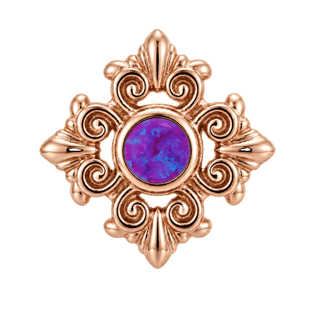 Square Elegance - 14K Gold Threadless/Threaded - piercing-zone.com