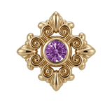 Square Elegance - 14K Gold Threadless/Threaded - piercing-zone.com