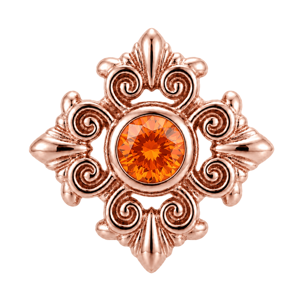 Square Elegance - 14K Gold Threadless/Threaded - piercing-zone.com