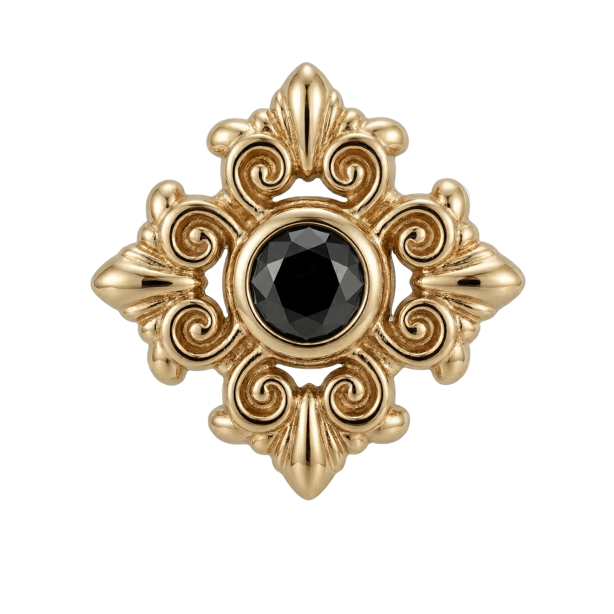 Square Elegance - 14K Gold Threadless/Threaded - piercing - zone.com