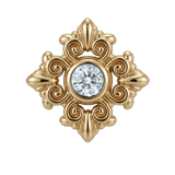 Square Elegance - 14K Gold Threadless/Threaded - piercing-zone.com
