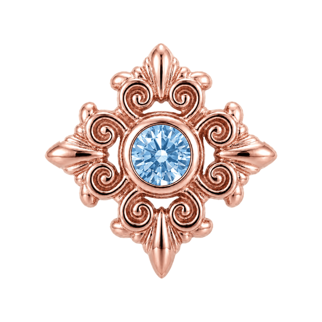 Square Elegance - 14K Gold Threadless/Threaded - piercing-zone.com