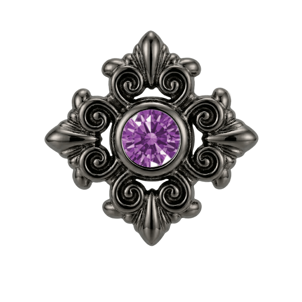Square Elegance - 14K Gold Threadless/Threaded - piercing-zone.com