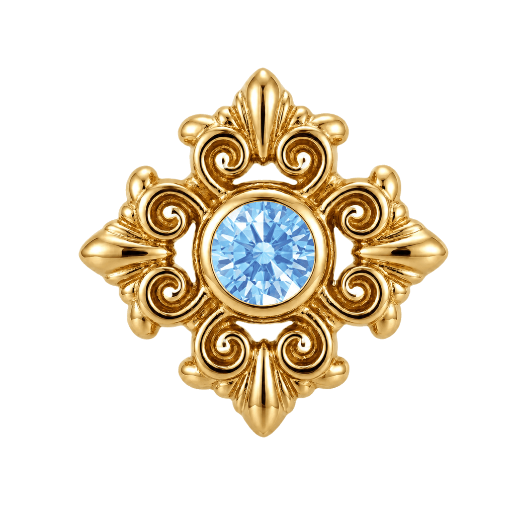 Square Elegance - 14K Gold Threadless/Threaded - piercing-zone.com