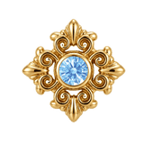 Square Elegance - 14K Gold Threadless/Threaded - piercing-zone.com