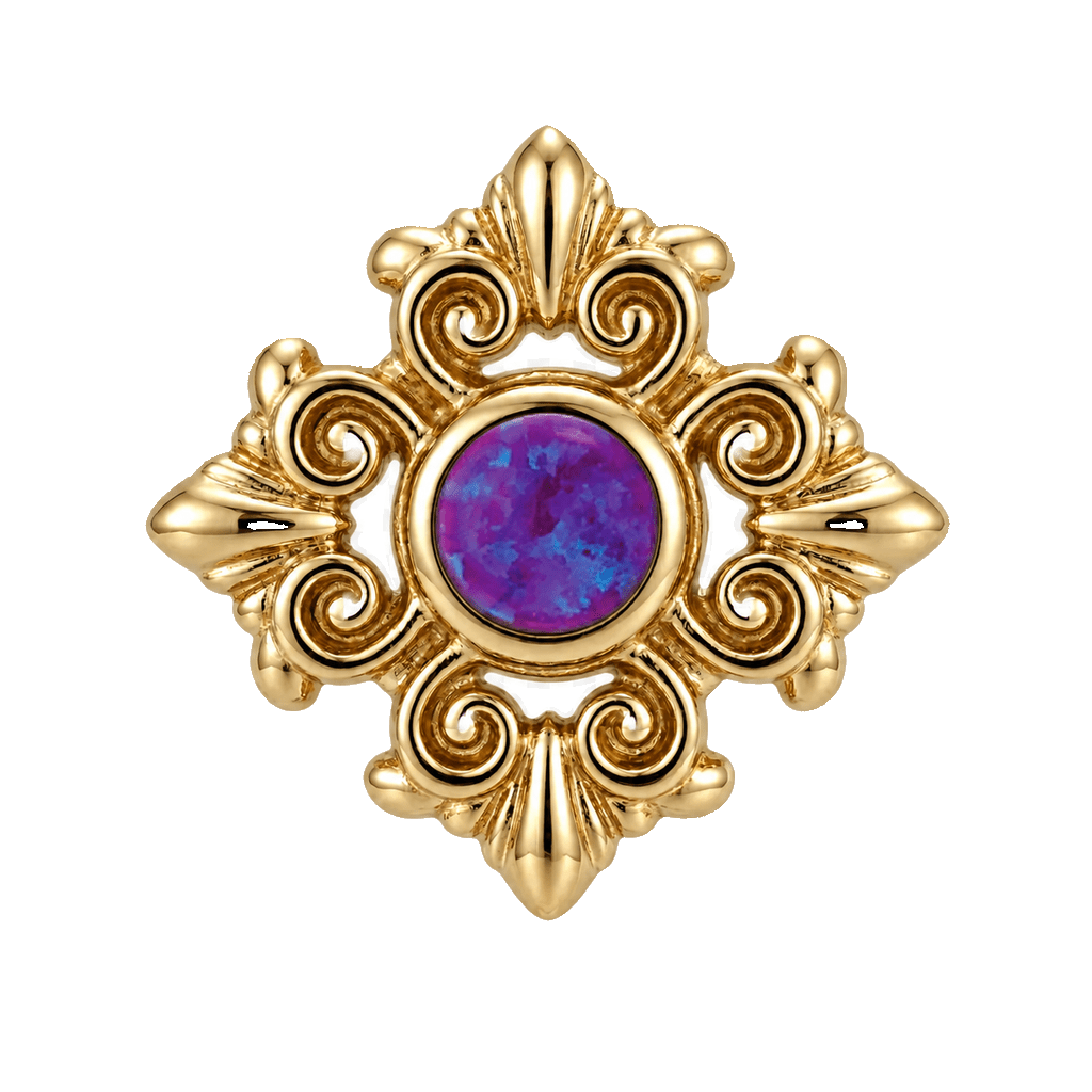 Square Elegance - 14K Gold Threadless/Threaded - piercing-zone.com