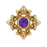 Square Elegance - 14K Gold Threadless/Threaded - piercing-zone.com