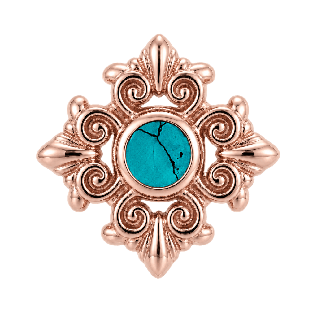Square Elegance - 14K Gold Threadless/Threaded - piercing-zone.com