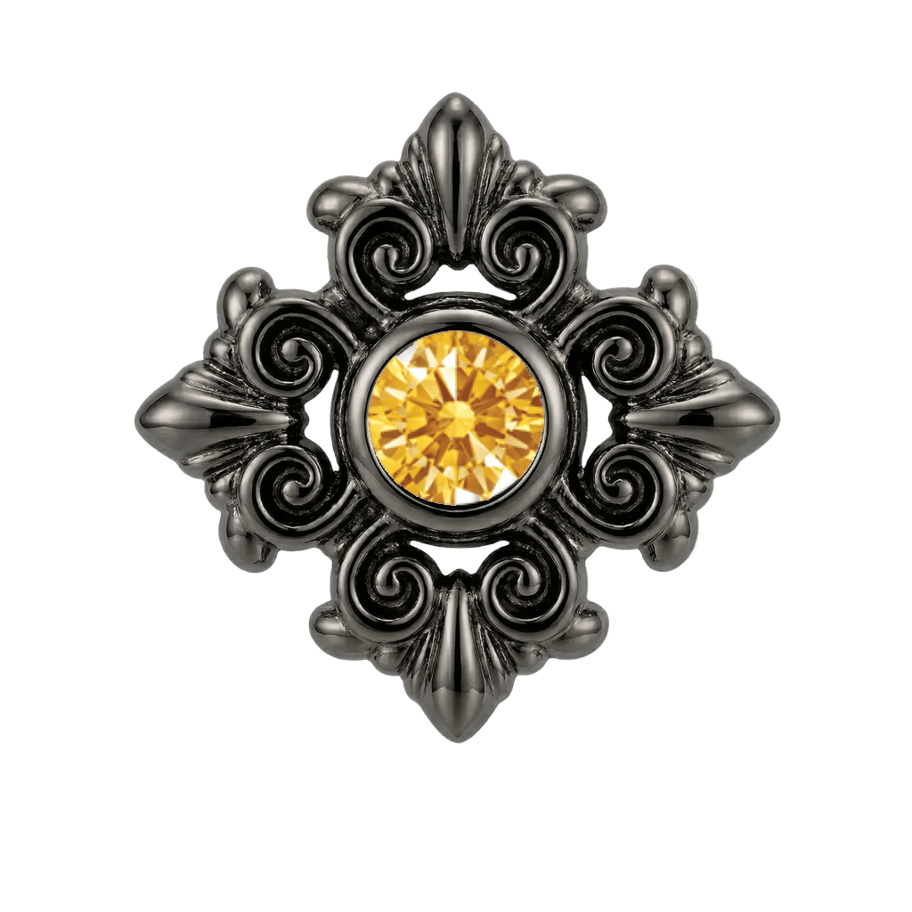 Square Elegance - 14K Gold Threadless/Threaded - piercing-zone.com