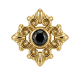 Square Elegance - 14K Gold Threadless/Threaded - piercing-zone.com