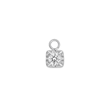 Square Prong with Gem – 14K & 18K Gold Gemstone Charm - piercing - zone.com