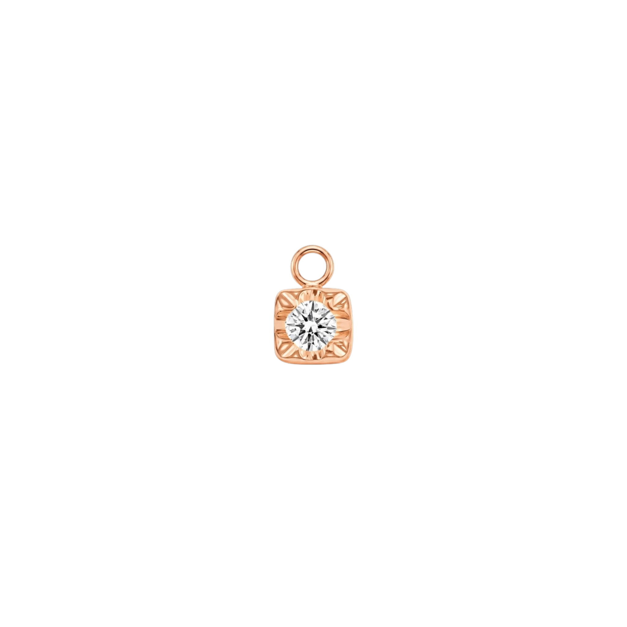 Square Prong with Gem – 14K & 18K Gold Gemstone Charm