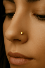 Square Pyramid – 14K Gold Minimalist Threadless End - piercing - zone.com