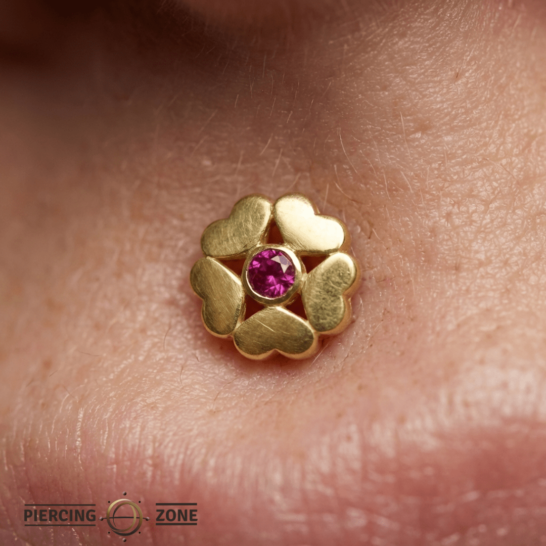 ST. Valentine – 14K Gold Threadless/Threaded End - piercing - zone.com