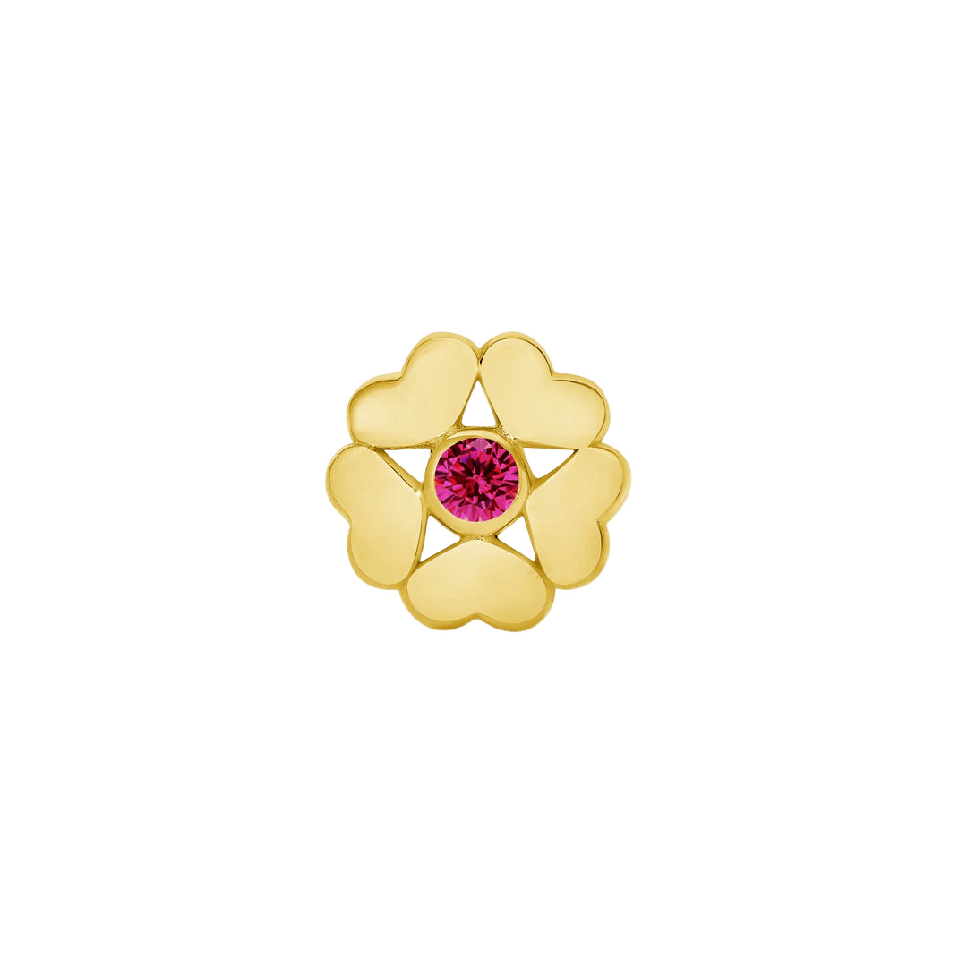 ST. Valentine – 14K/18K Gold Gemstone Threadless End - piercing - zone.com