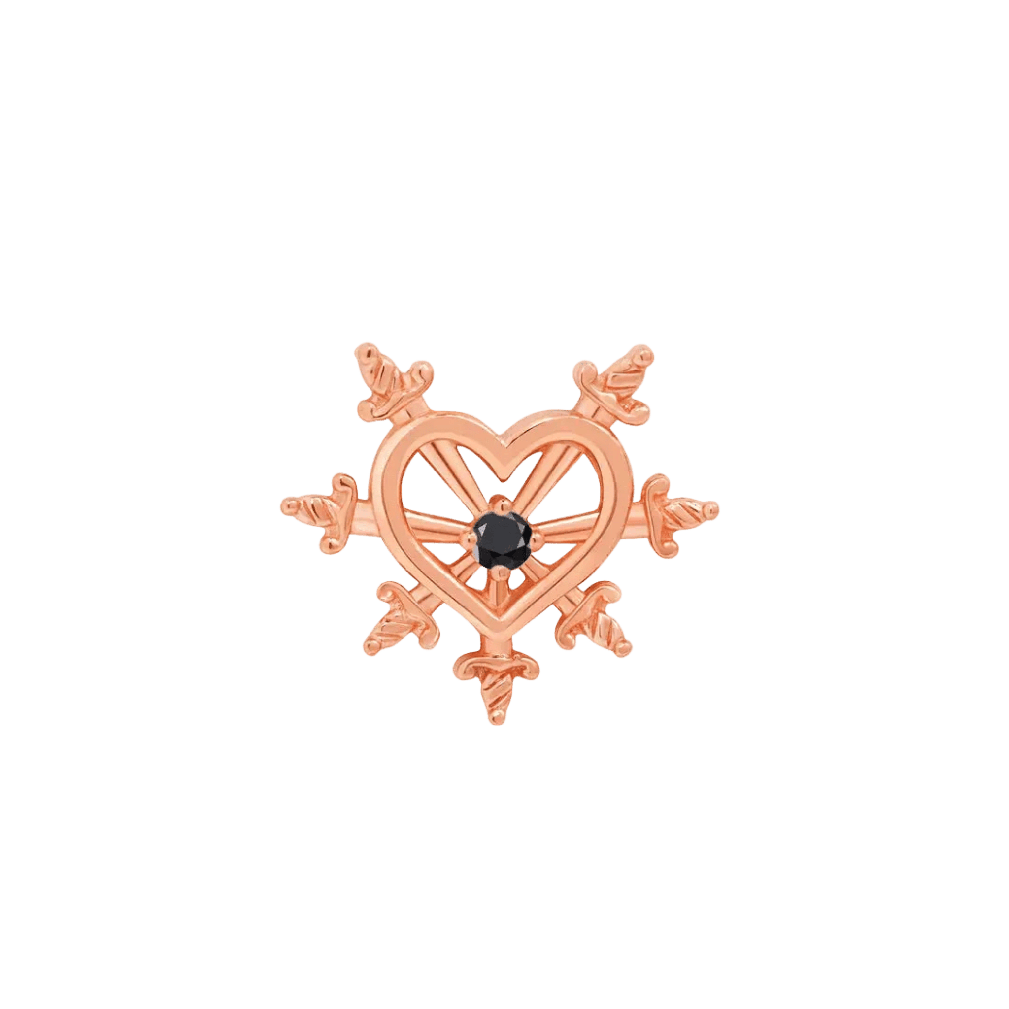 Stab My Heart – 14K Gold Threadless/Threaded End - piercing-zone.com